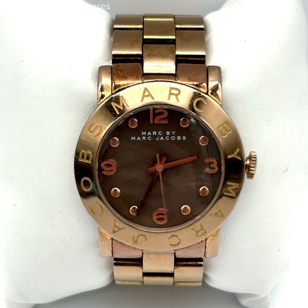 Marc By Marc Jacobs Women's Amy Rose Gold Tone Brown Dial Watch MBM3010 36mm